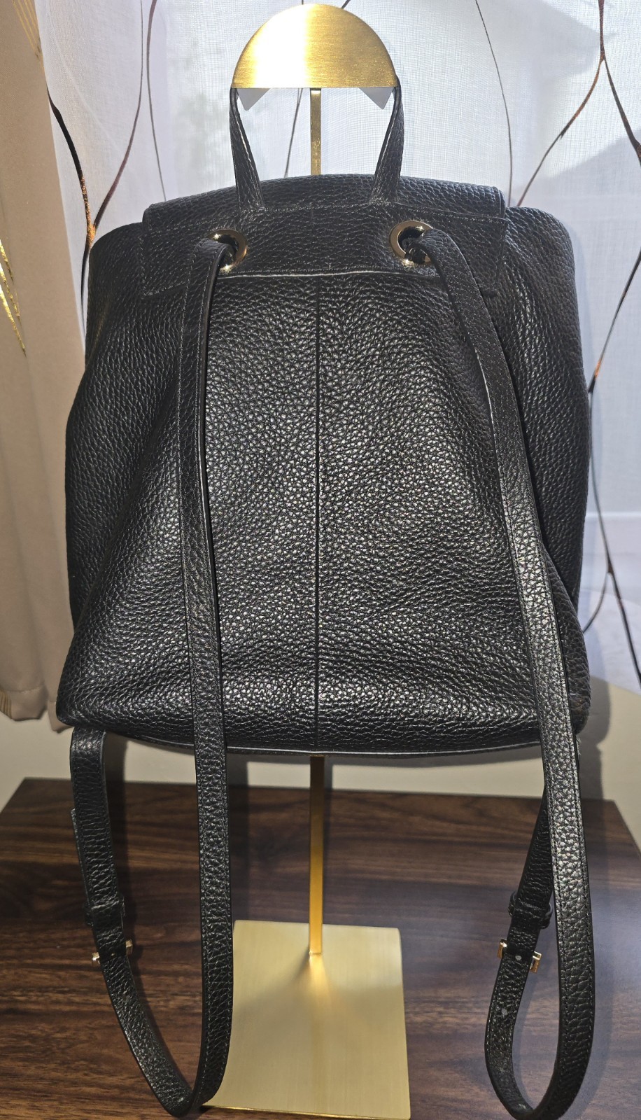 Kate Spade New York Black Pebbled Backpack Tassel, Gold Hardware, WKRU4071