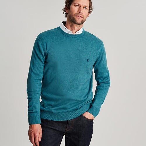 Joules Teal Marl Jarvis Crew Neck Jumper Large