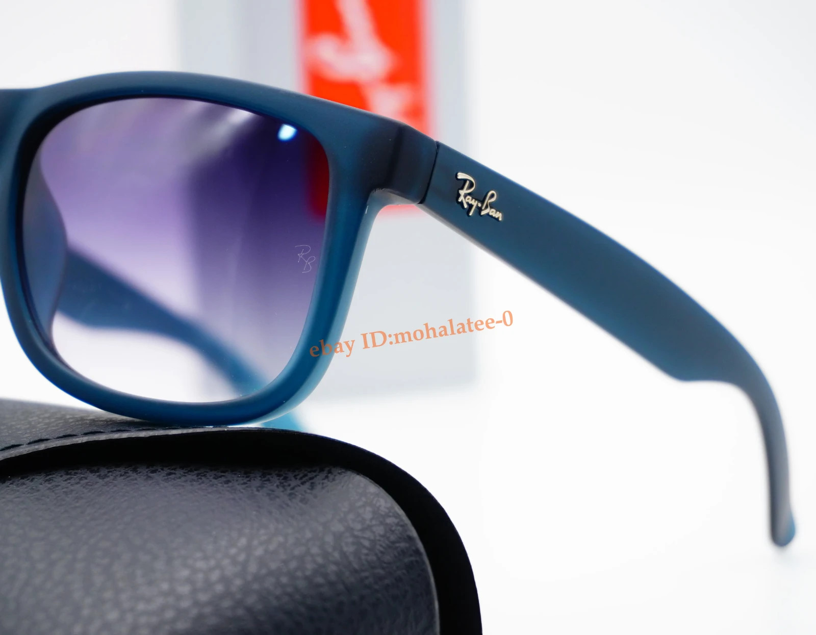 Ray-Ban Justin RB4165 54mm Square Sunglasses Blue Rubber Grey Gradient Unisex