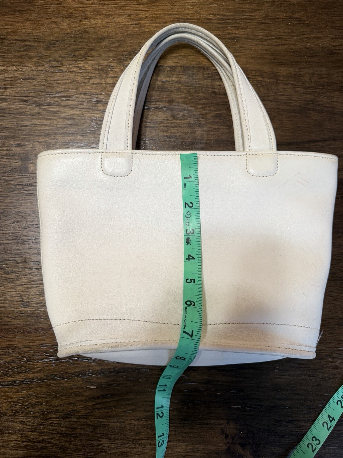 Coach 9301 Bleecker Basket Satchel White Leather Bag Vintage Purse Top Handle