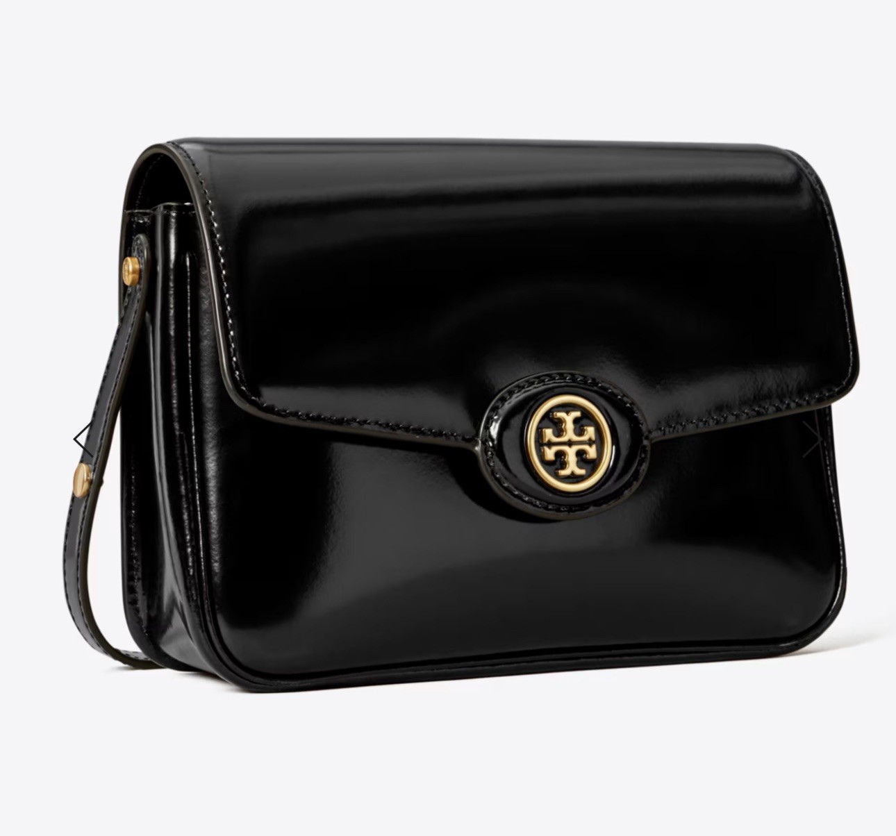 TORY BURCH ROBINSON SPAZZOLATO CONVERTIBLE SHOULDER BAG BLACK 6×8” NWT