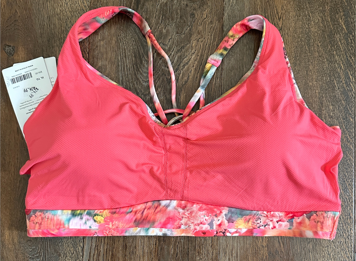 Athleta Salutation Stash Pocket II Floral Leggings Set L Bra XL NWT Yoga Pilates