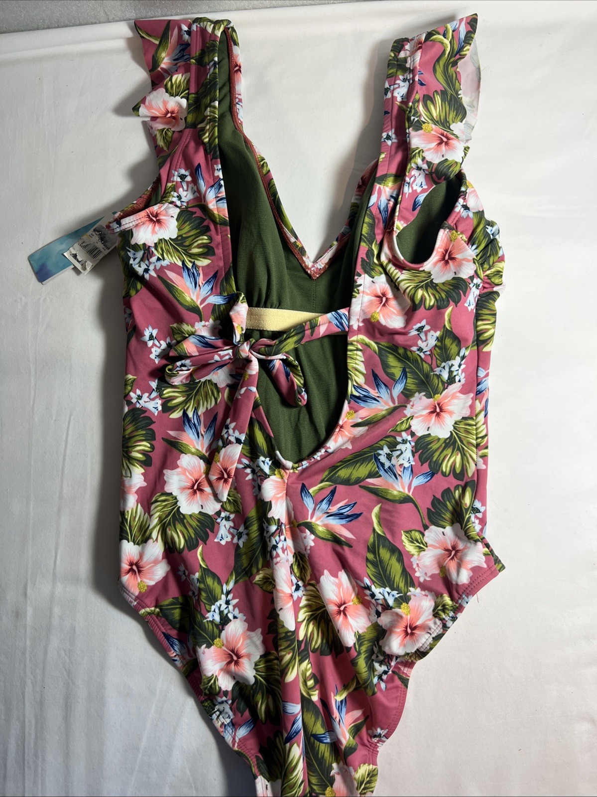 Beach Betty by Miracle Brands Women One Piece Swimsuit Pink Floral Size Large