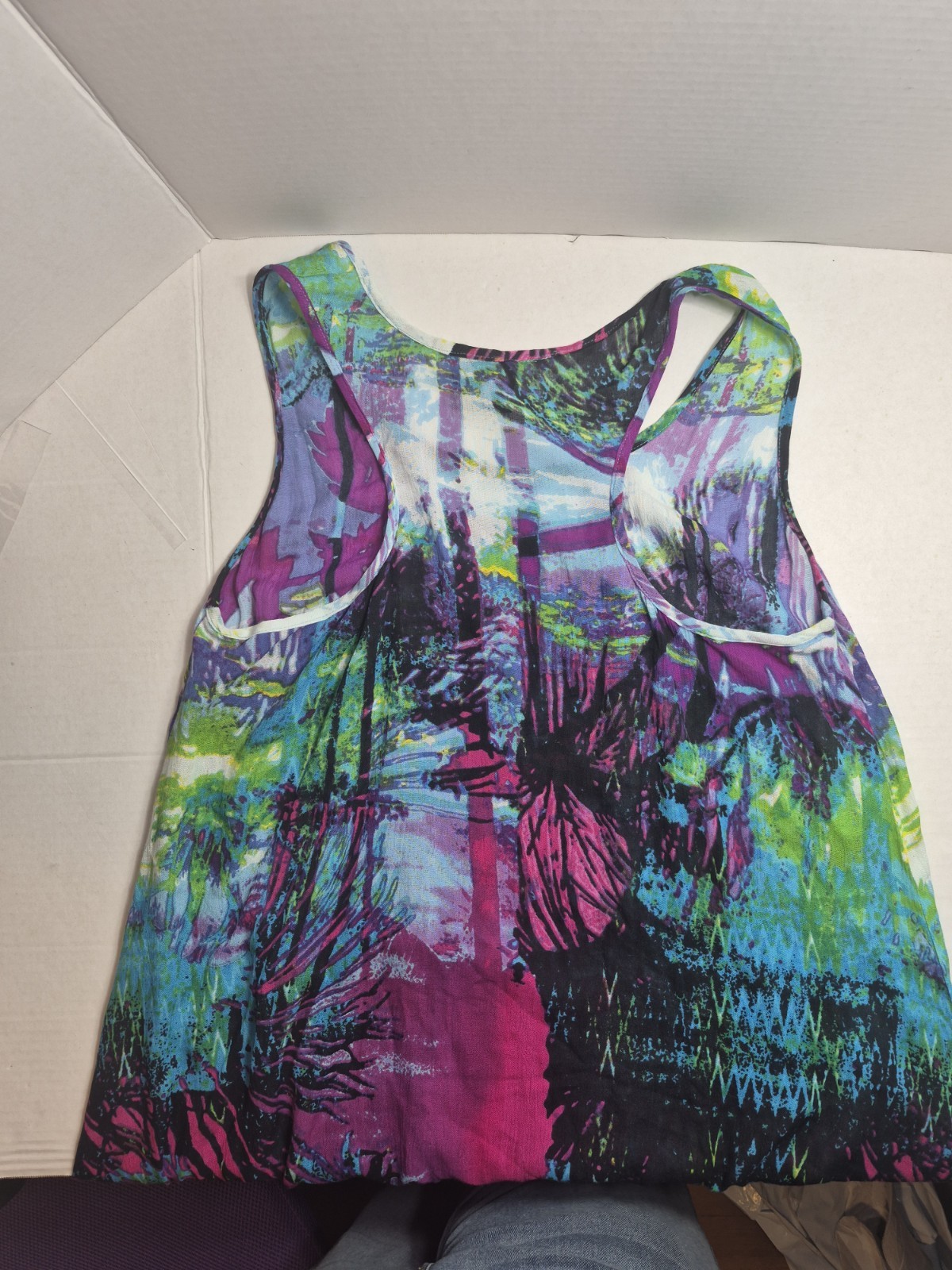 ​Shop Therapy Rayon Tank Dress One Size Boho Festival Psychedelic Handkerchief