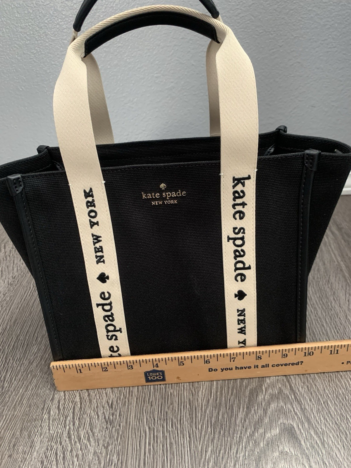 Kate Spade New York Kip Small Canvas Tote Shoulder Bag Black NWT