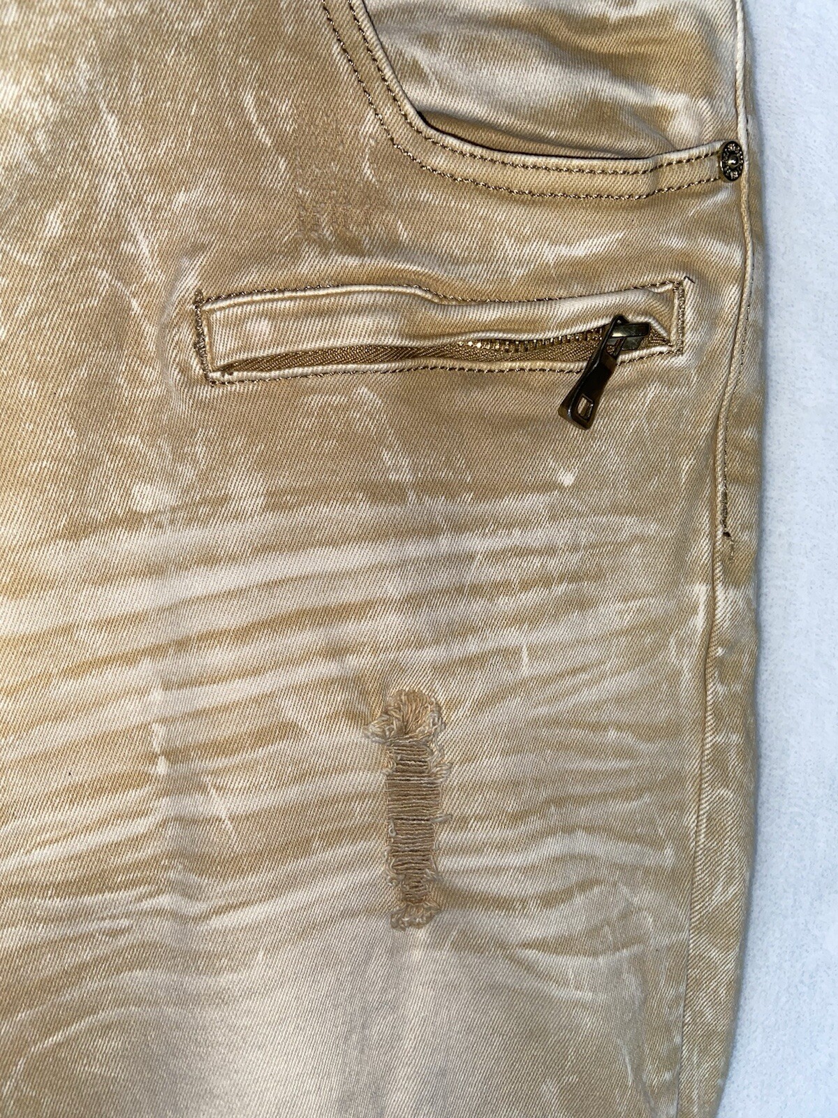 Dstrkt Denim Moto Stretch Jeans Mens Sz 38×34 Comfort Distressed Overdye Zippers