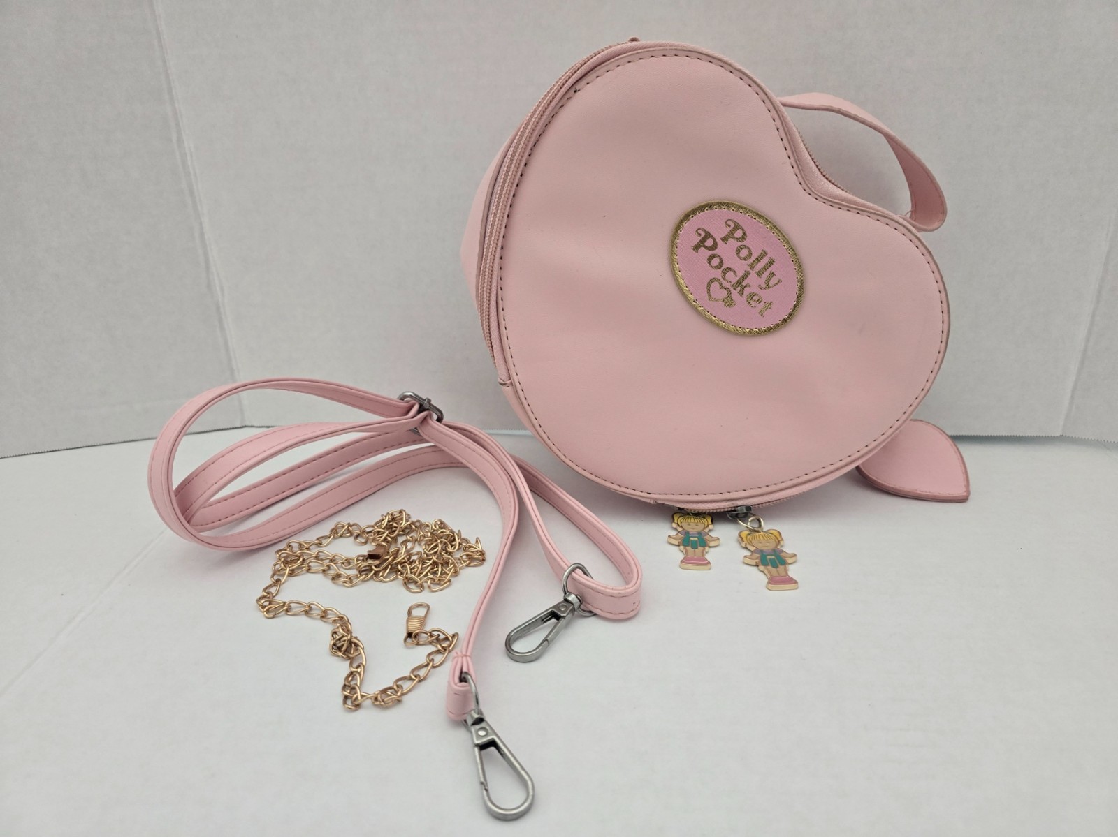 2018 Polly Pocket Heart Shaped Crossbody Shoulder Strap/Handbag Purse Pink