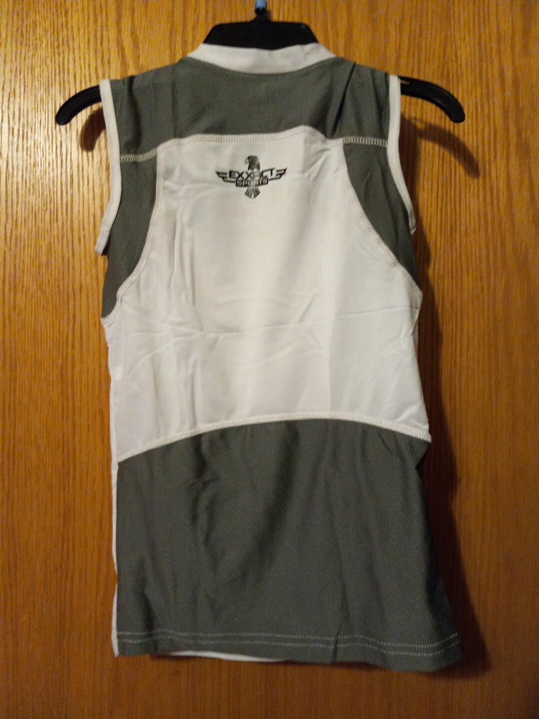 Mens Exxact Sports Chest Shield Padded Compression Shirt White Size YM Polyester