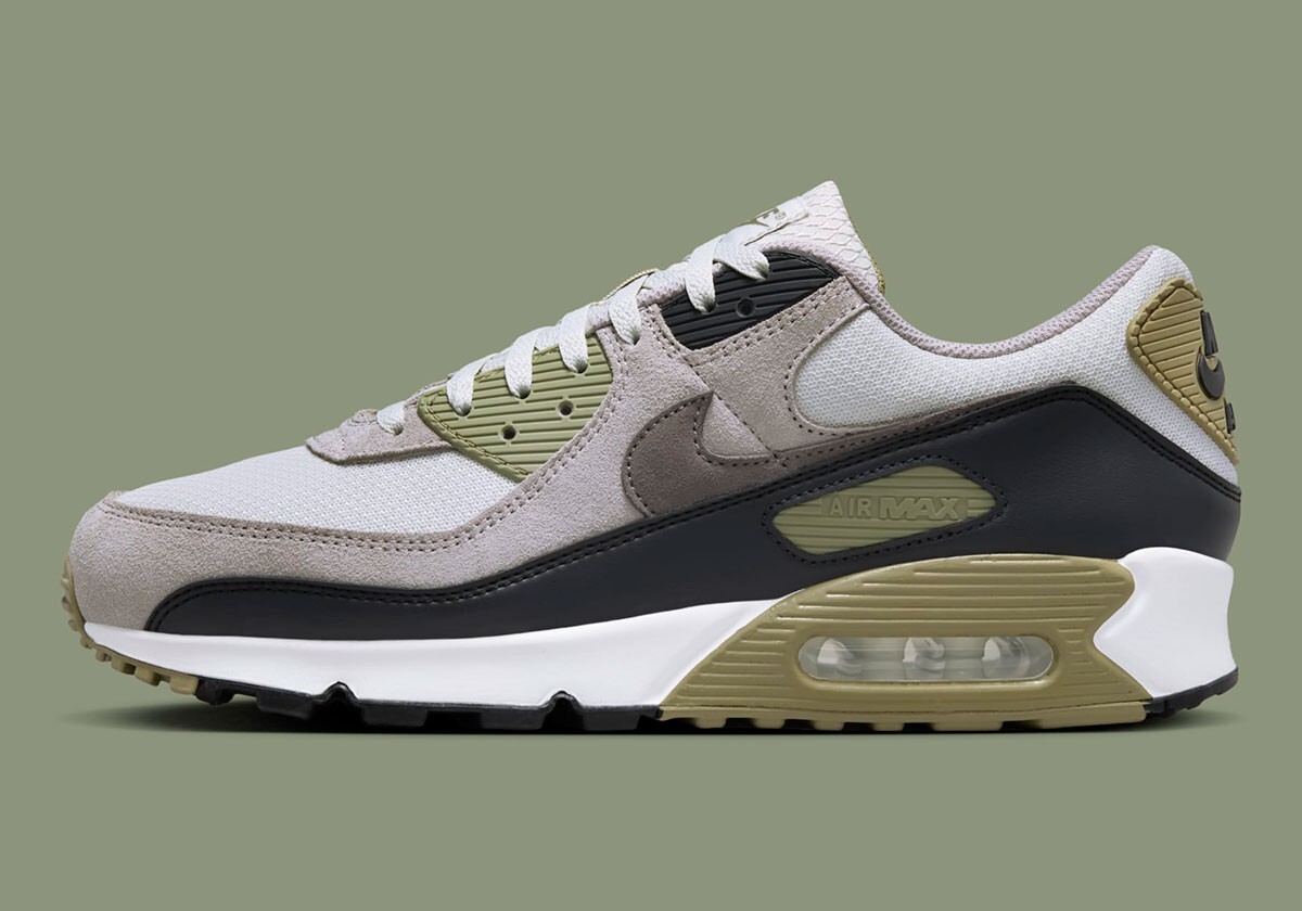 Nike Air Max 90 Light Bone Neutral Olive Mens Green Sports Sneaker DM0029-011