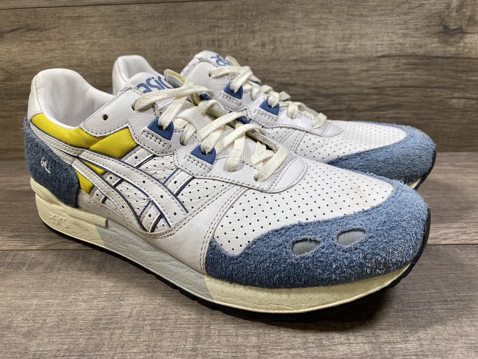 ASICS Gel Lyte Retro H85PK Shoes Classic White Blue Yellow Womens Size 9