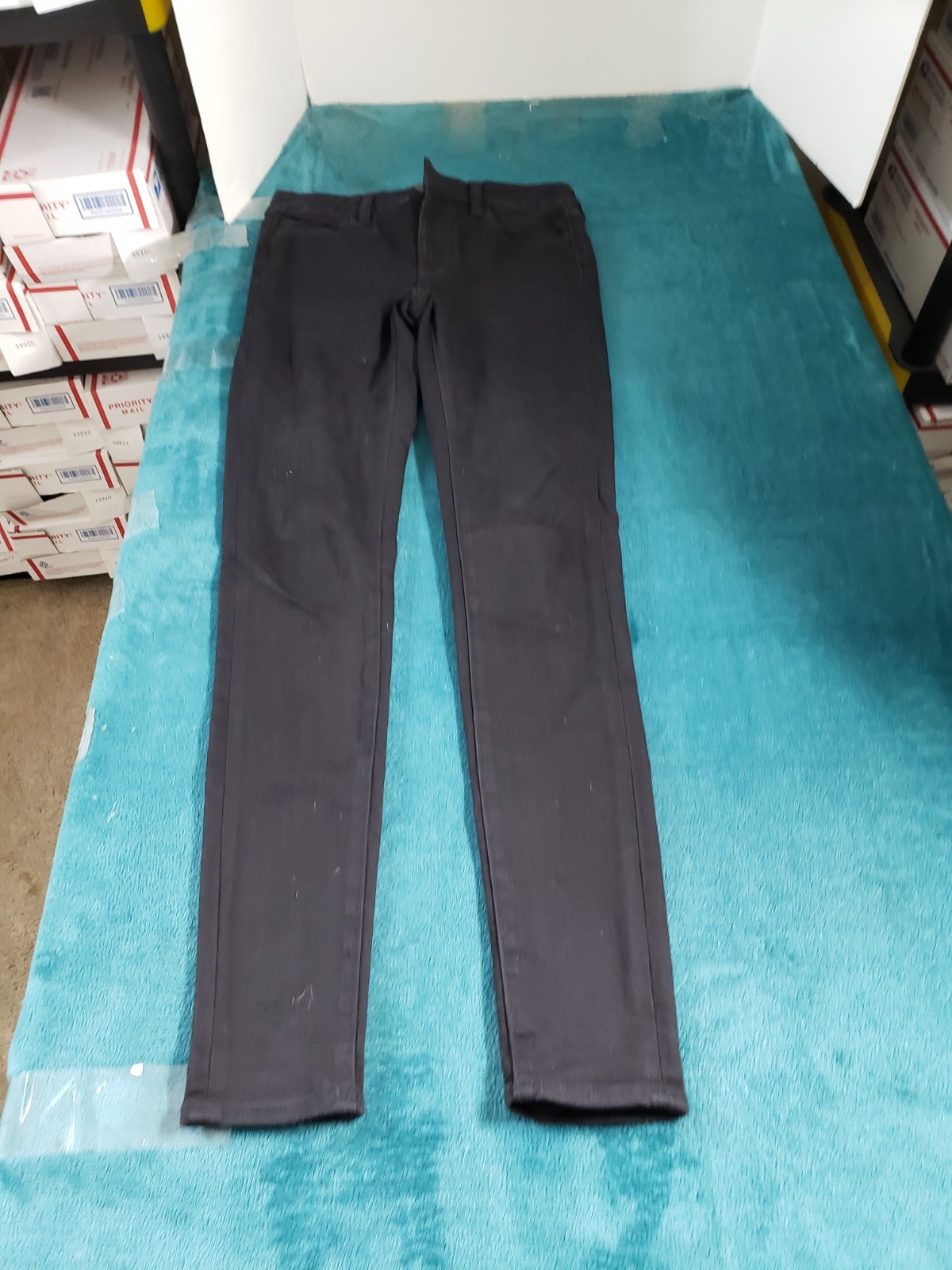American Eagle Jeans Size 4 Extra Long Women Black Stretch Pant Mid Rise Jegging