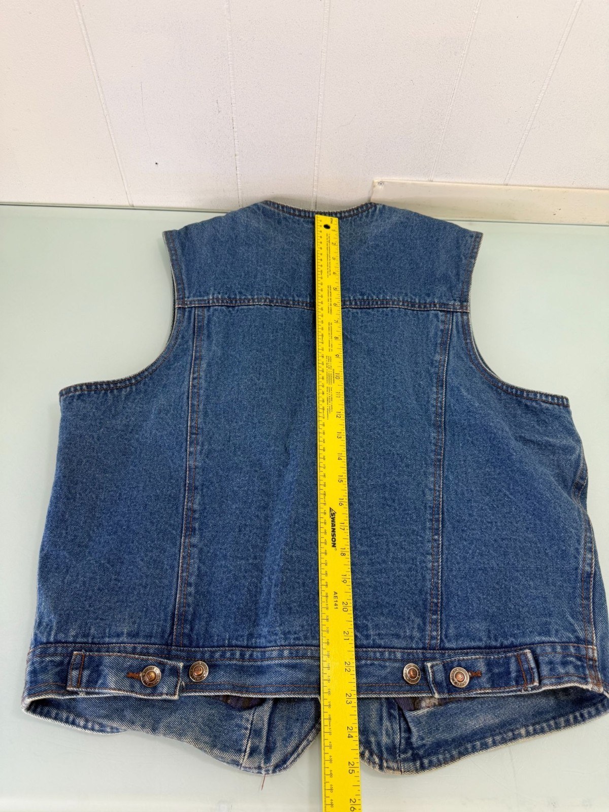 Vintage Canyon River Blues Denim Vest Mens Medium M Flannel Lined Sleeveless