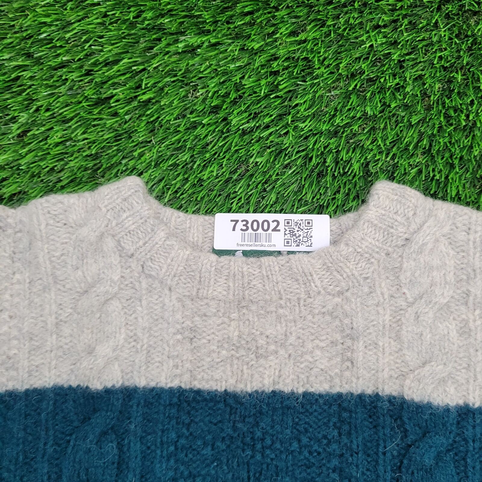 Shetland Wool Sweater Women Large 22×21 Gray Oversized Baggy