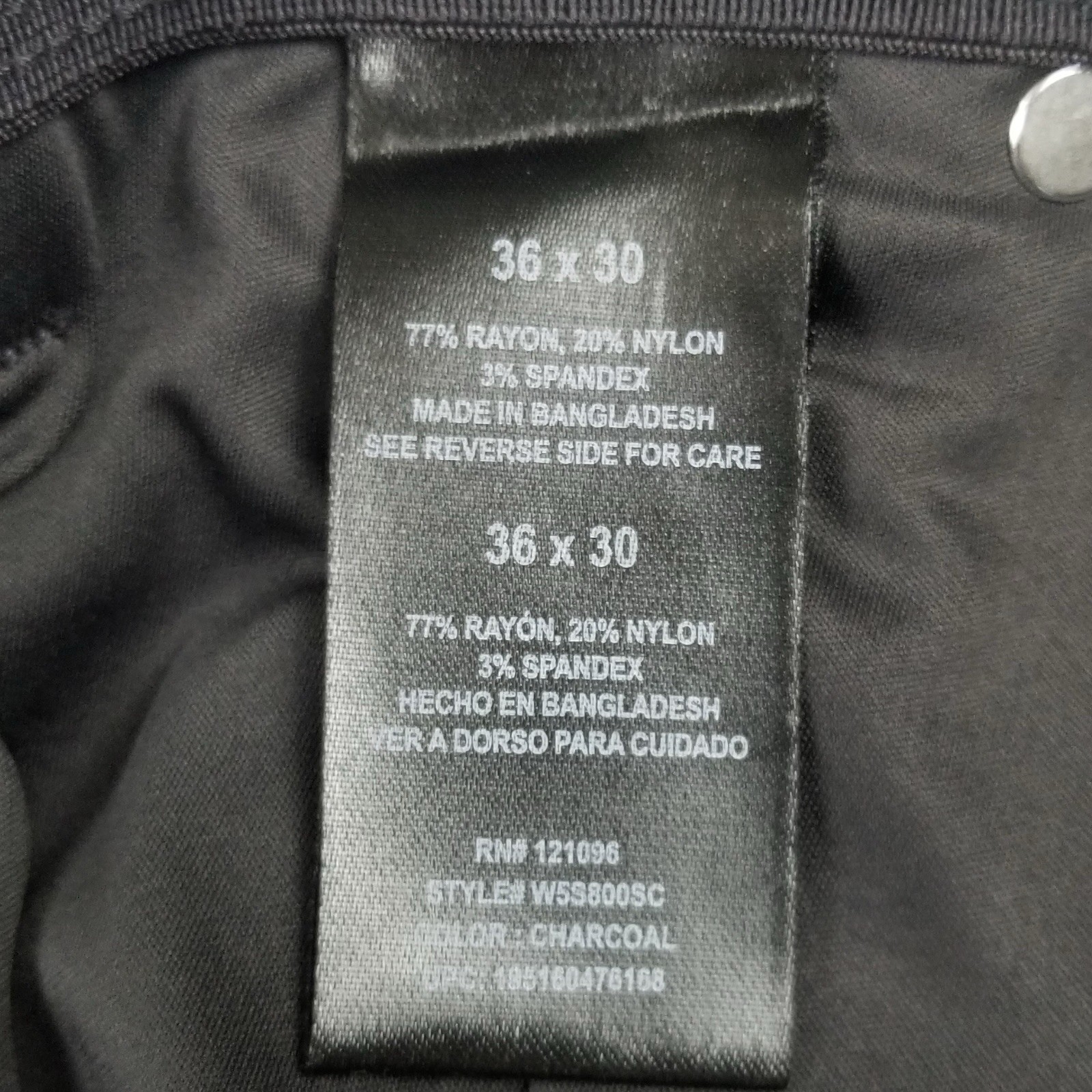 Weatherproof WP Mens 36X30 Charcoal Classic Fit Active Stretch Tech Utility Pant