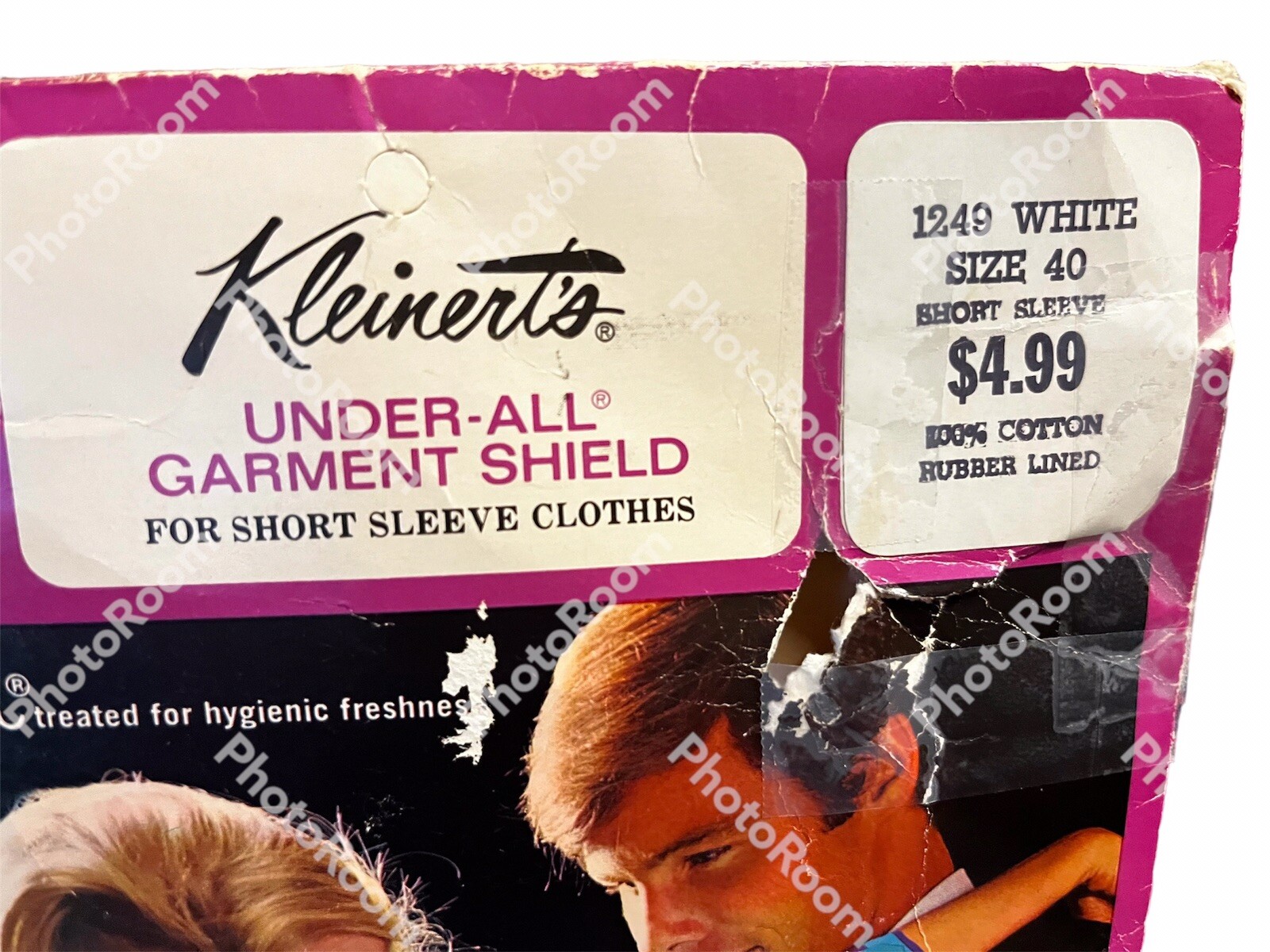 Vtg Kleinert’s Under-All garment shield f/short sl. clothes White sz40, cotton