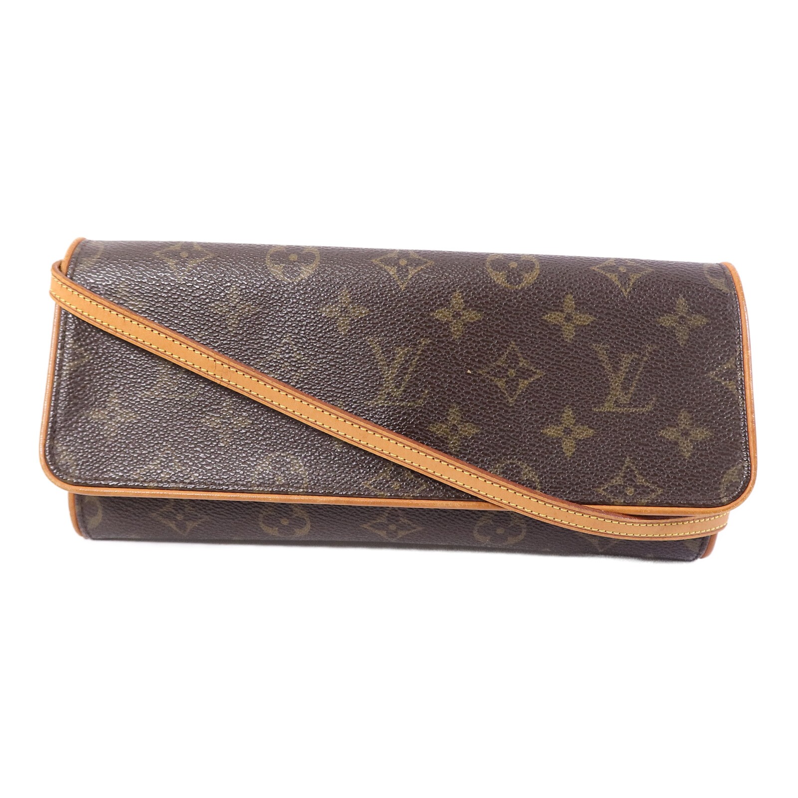 LOUIS VUITTON LV GHW Pochette Twin GM Shoulder Bag M51852 Monogram Brown