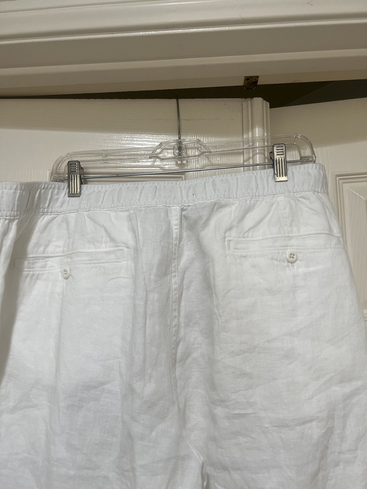 Todd Snyder Italian Linen Men’s Relaxed Leisure Beach Lagenlook White Pants XL