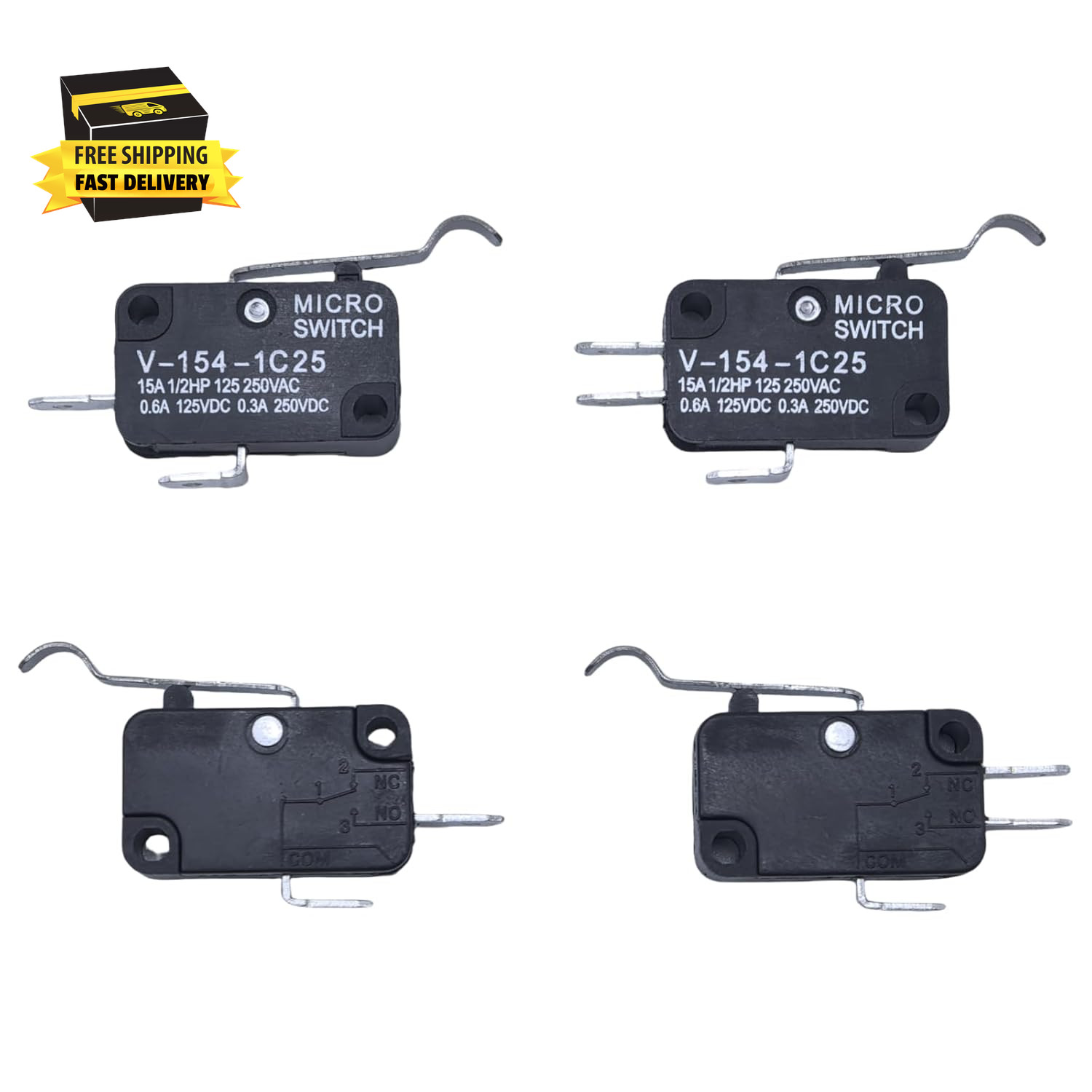 1014807 & 1014808 4 Pieces Micro SWITCHES 2 & 3 Prong for Club CAR Golf CART DS
