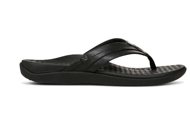Vionic Men’s Tide II Toe Post Sandal, Black