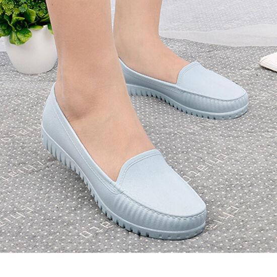 Womens Nurse Work Shoes Plastic kitchen Rainshoes Slip-On Waterproof Flats Size