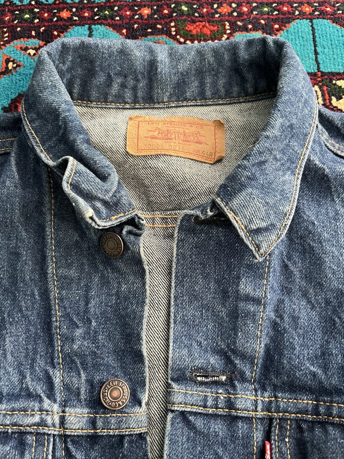 Vintage 90s Levi Type 3 Dark Wash Men’s Size Large Made In USA Denim Trucker L