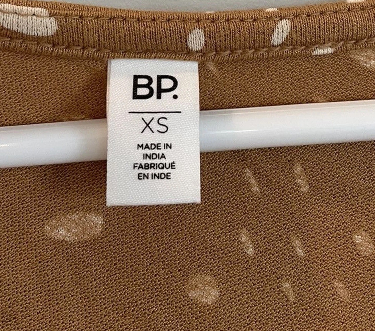 BP Nordstrom Brown Dot Print Dress Size XS NWT V-Neck Stretchy Boho Preppy