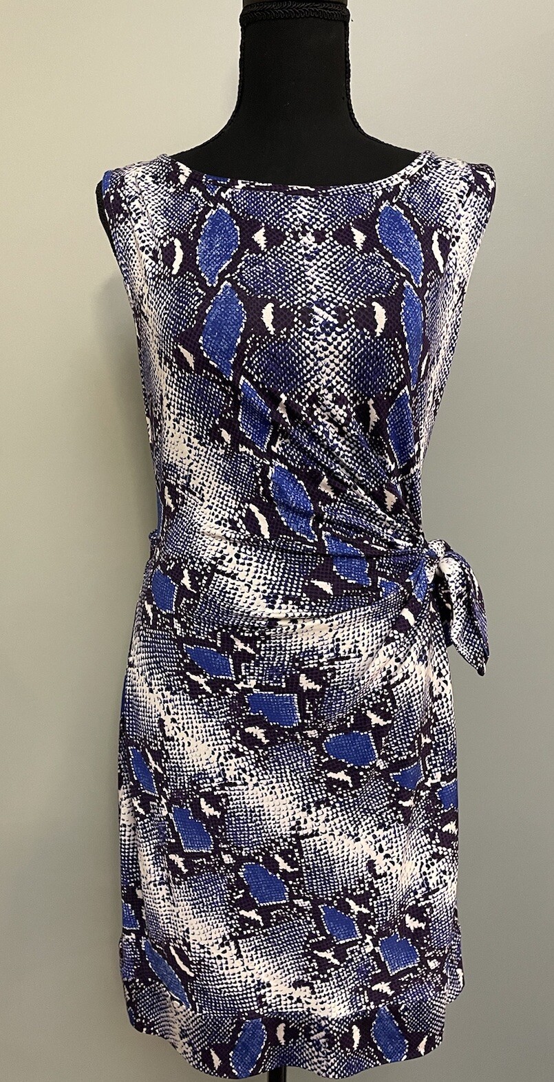 DVF Diane Von Furstenberg Dress 10 Della Python Snake 100% Silk Faux Wrap ASO