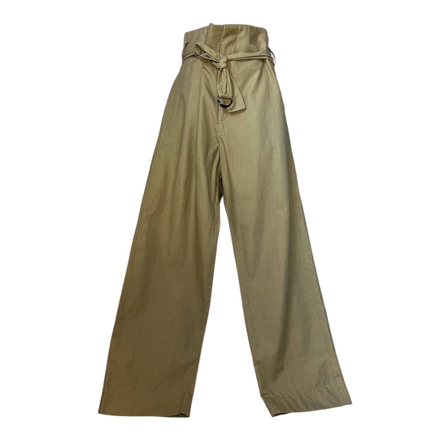 Isabel Marant High-Waist Linen Blend Paperbag Trousers – Beige, FR40