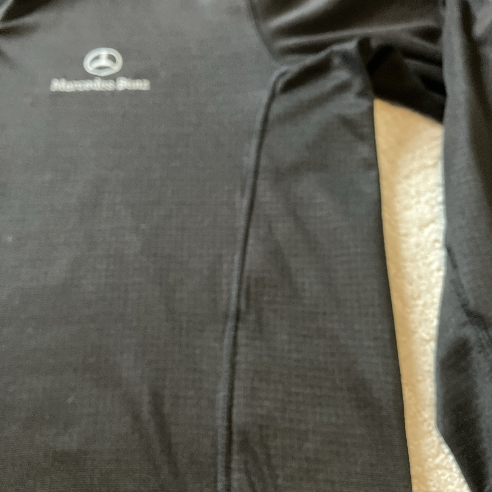 Mercedes Benz Mens Long Sleeve Quarter Zip Athletic Performance Pullover Black L