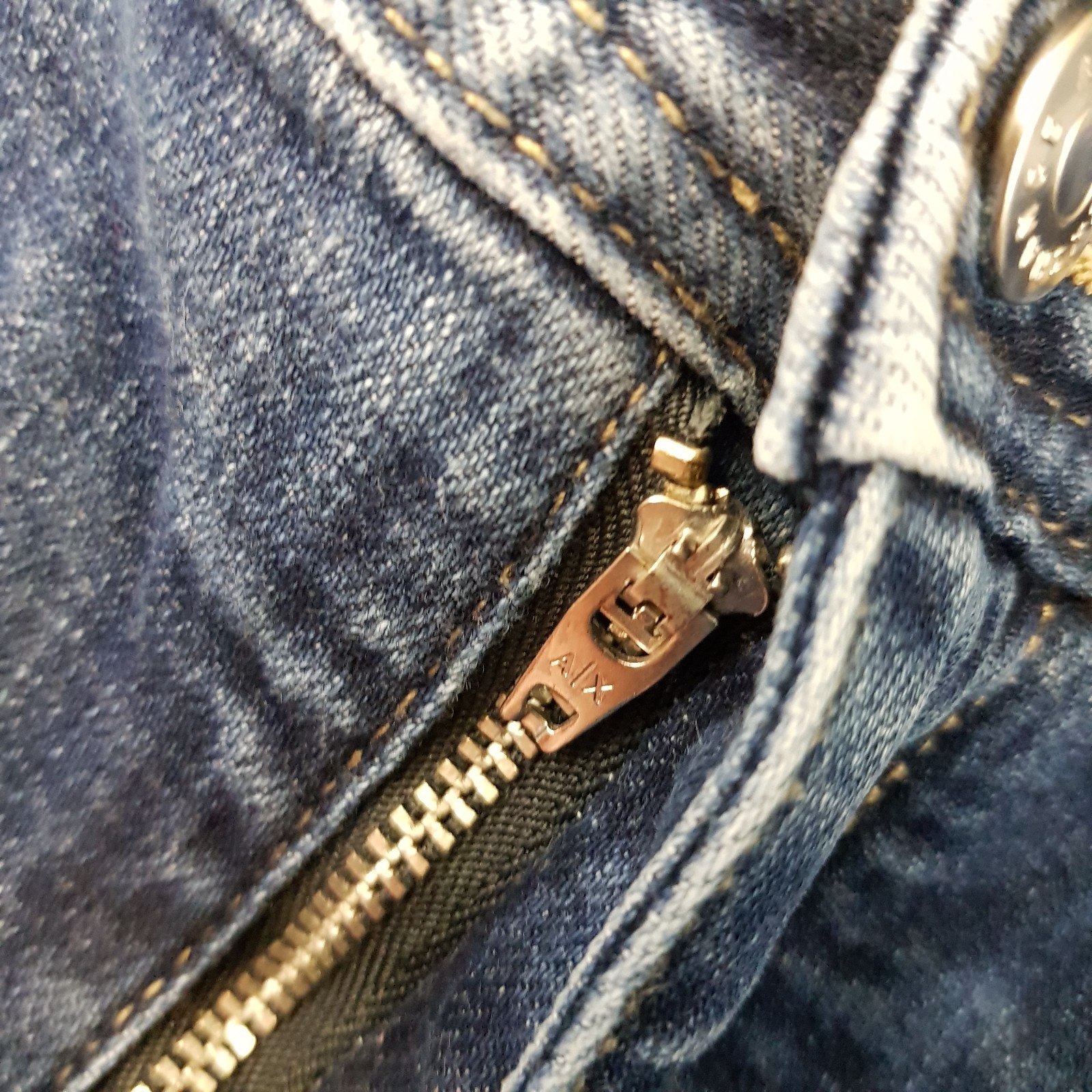 Armani Exchange Mens Jeans 32×31 Blue J13 Slim Stone Wash Denim Zip Fly W32 L31
