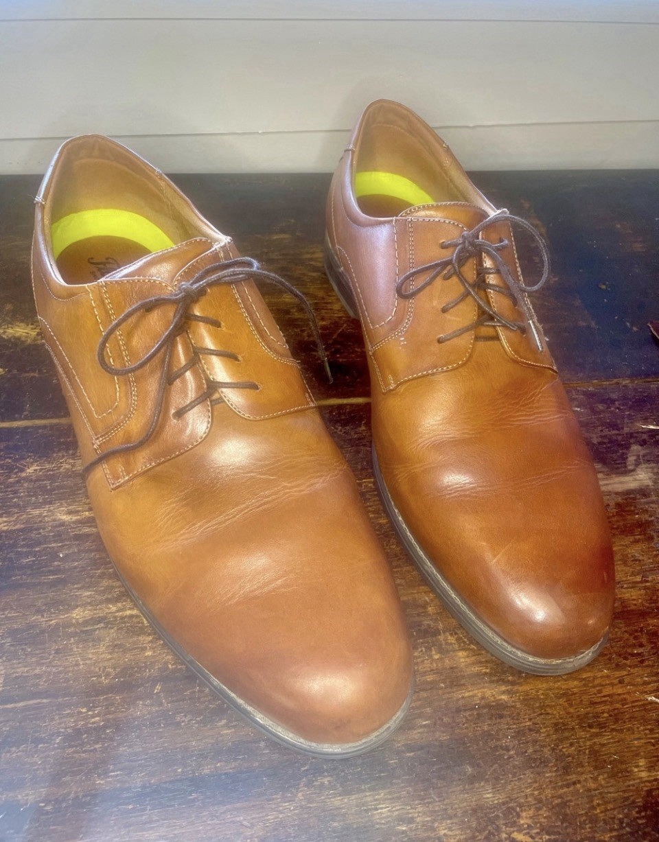 Florsheim Men’s Cognac Leather Oxford Dress Shoes Size 15D Lace Up