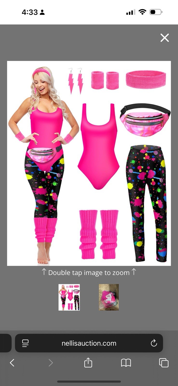 Seven piece 80s workout Halloween costume women’s size extra large brand HERCICY
