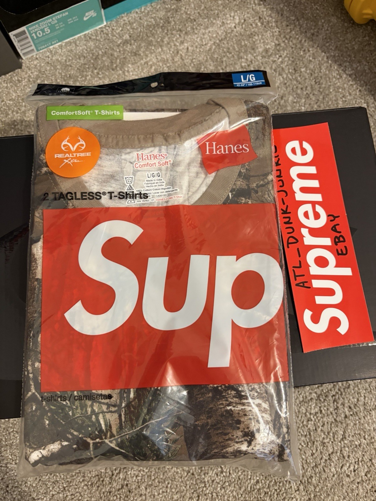 Supreme X Hanes Real Tree Camo Tees – 2 Pack Sz Large – NEW