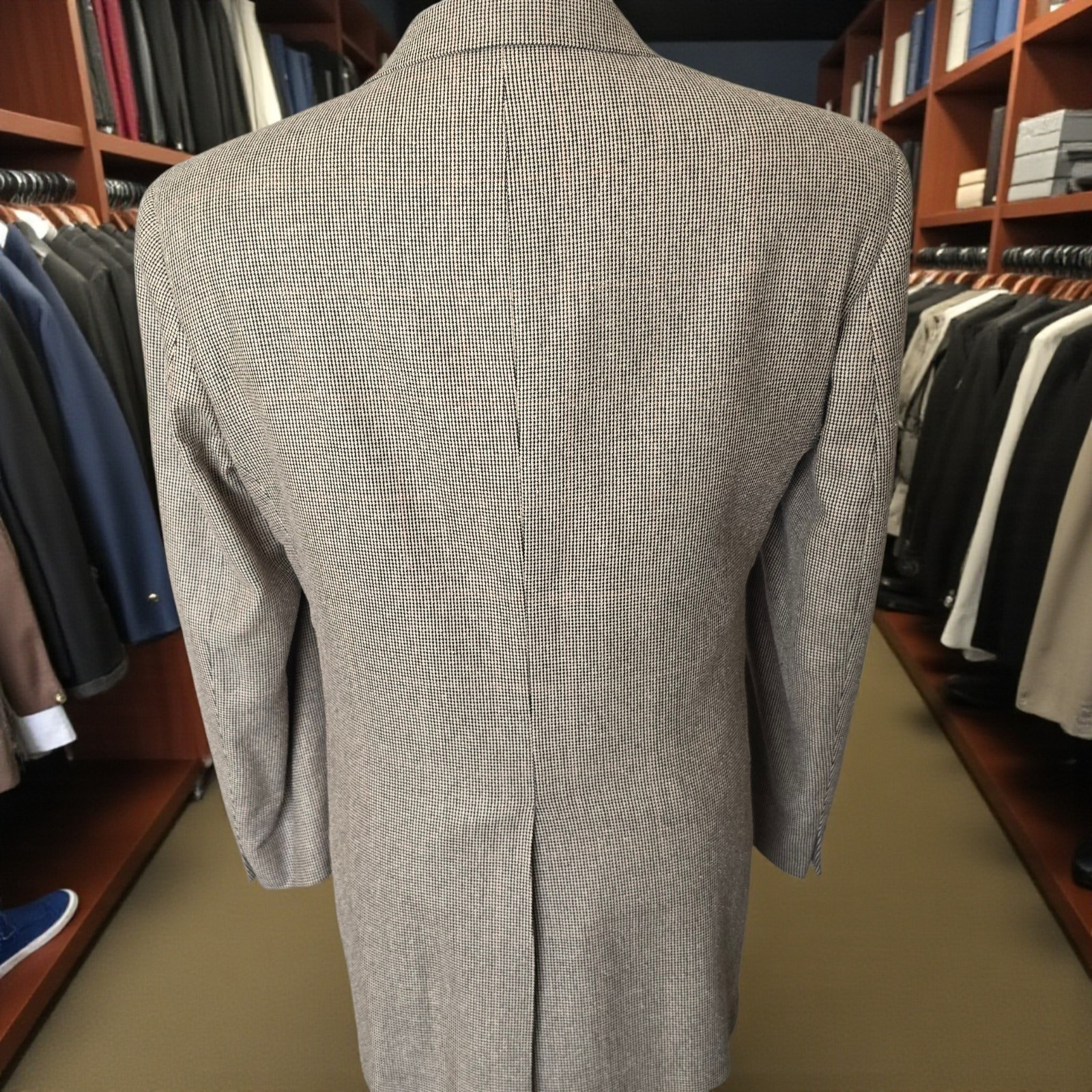 Vintage Burberry Blazer 44L Woven Nailhead Soft Tweed