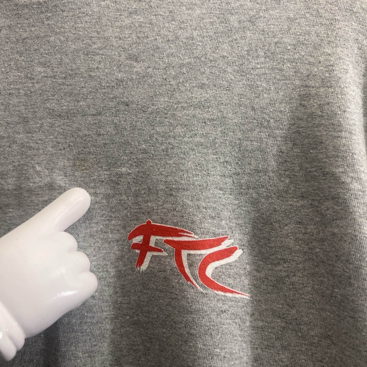 FTC Logo Men’s Long Sleeve Graphic T-Shirt Crew Neck Size Medium Grey