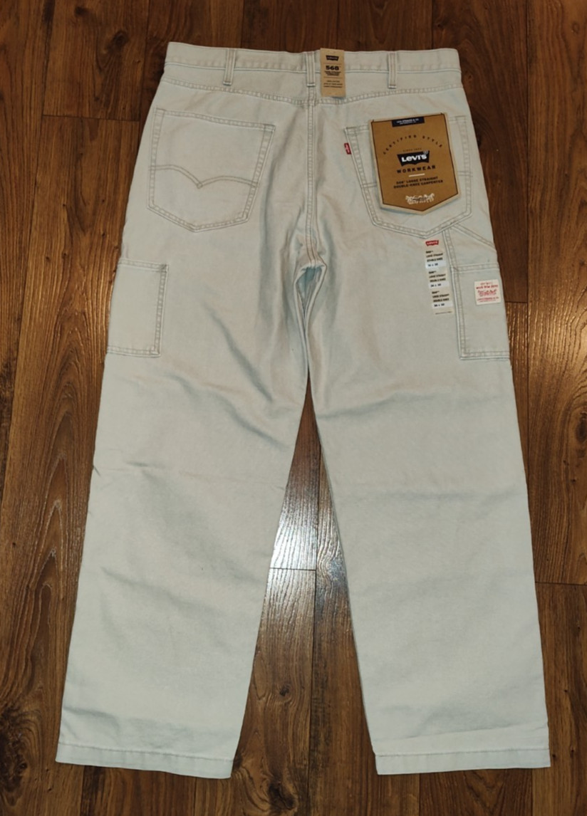 NEW Levis Levi’s 568 Loose Straight Double Knee Carpenter Jeans Pants 36X32 NEW