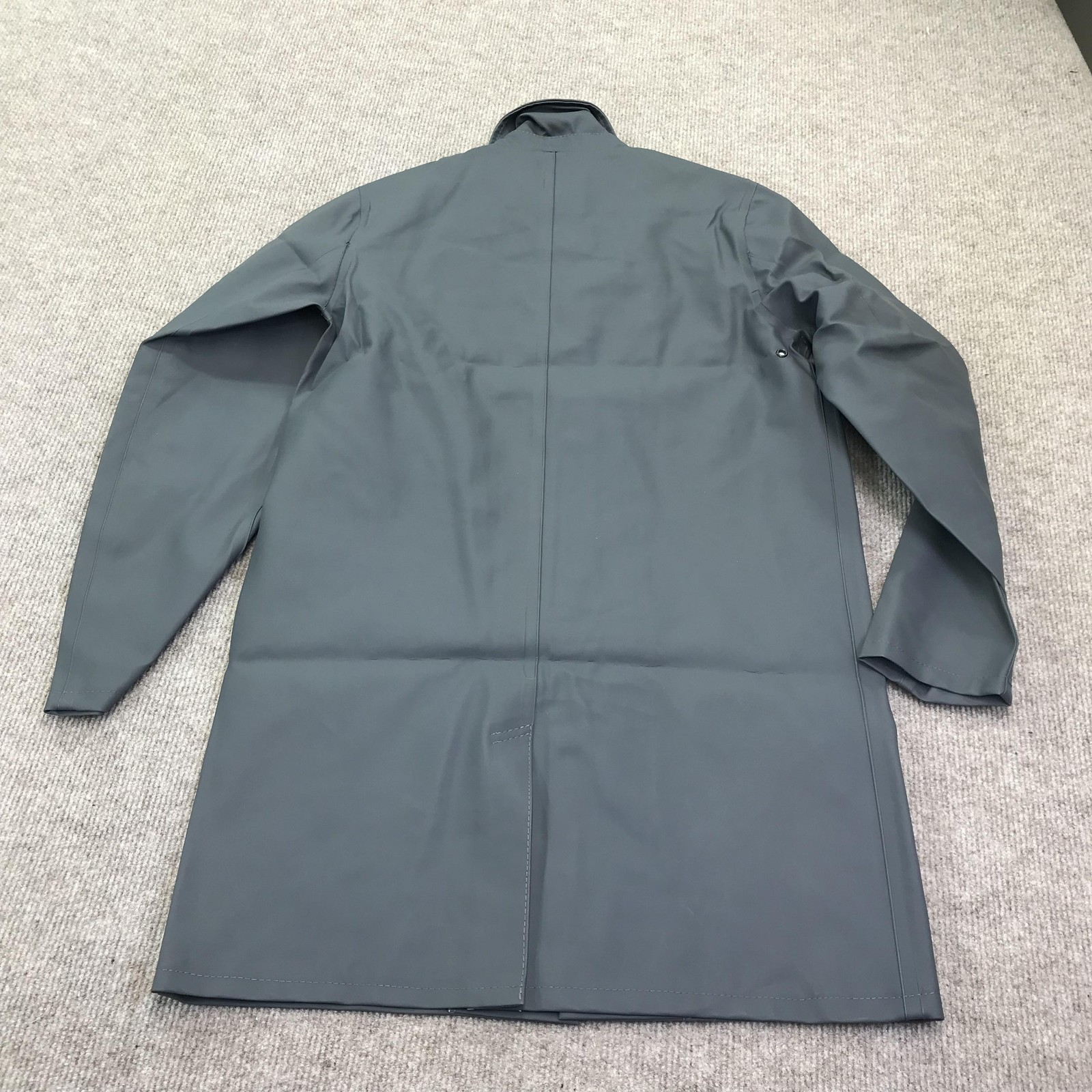 Stutterheim Raincoat Jacket Mens Small Gray Vasastan Waterproof PVC Coated