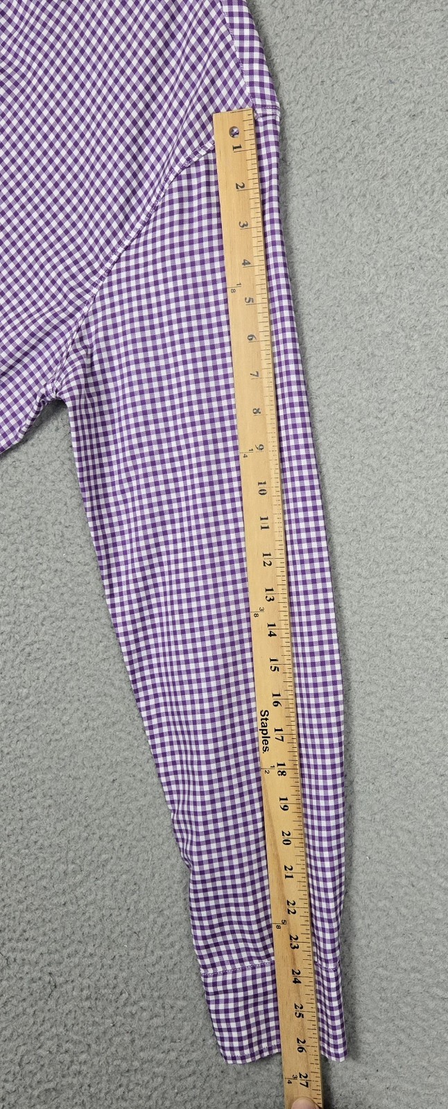 Frank & Eileen “Paul” Shirt Long Sleeve Cotton Casual Purple Gingham Mens Medium