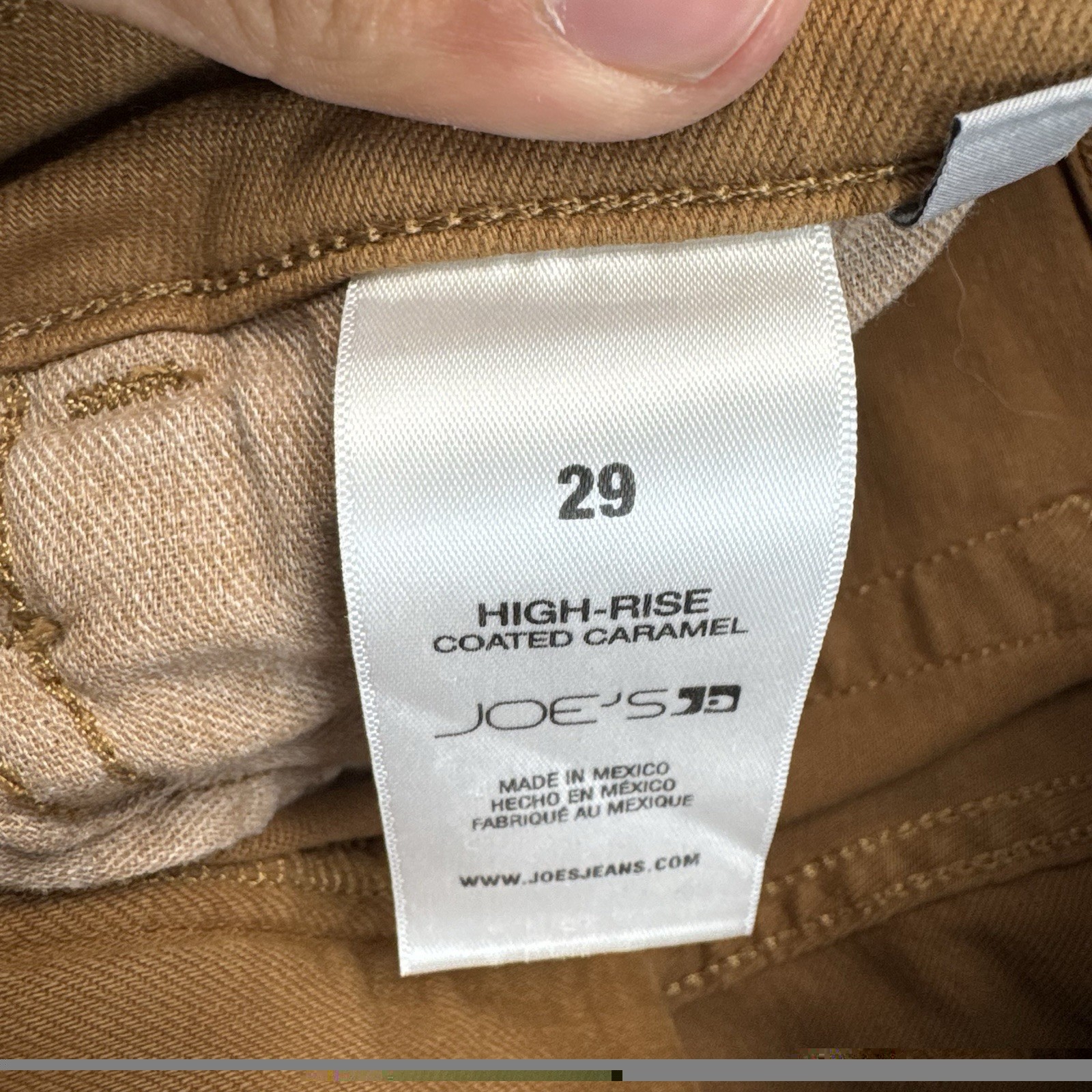 Joe’s Jeans Women’s 29 High Rise Coated Caramel Flare Jeans