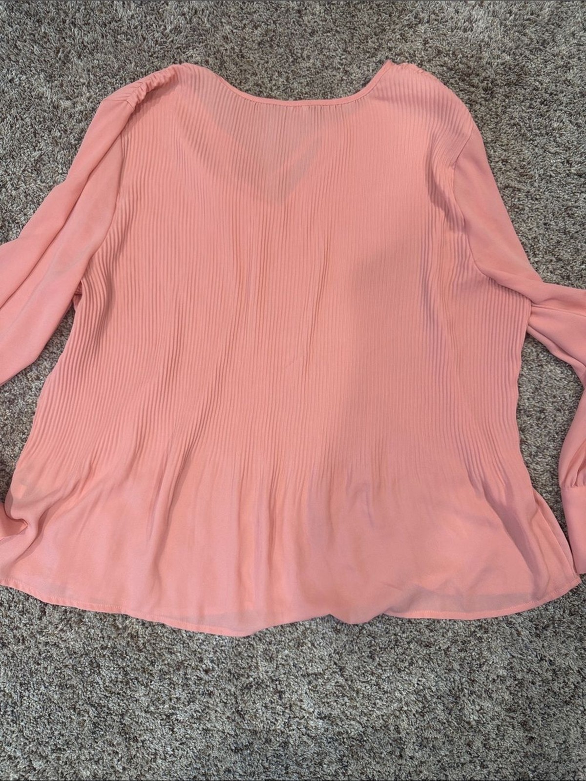 Simply Vera Vera Wang Peach Tie-Front Ribbed Blouse