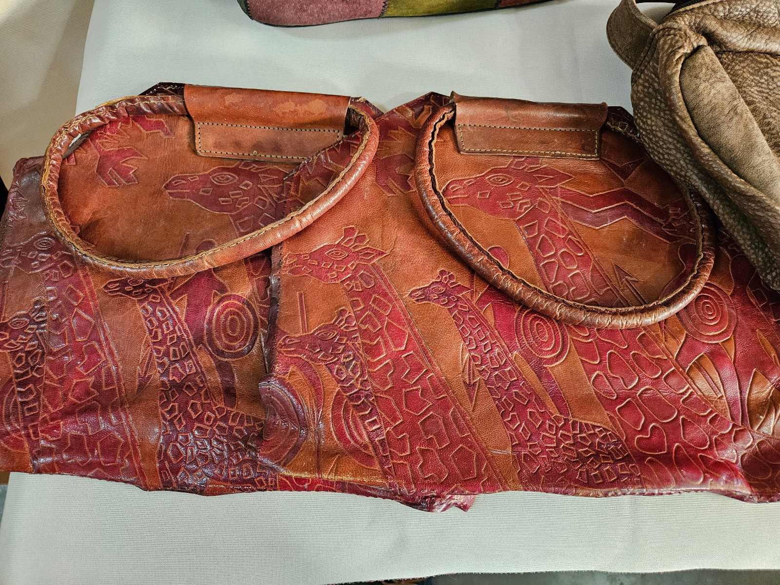 FOR CRAFT REPURPOSE REPAIR 3 Purses Handbags & 2Pieces Leather Various Shapes