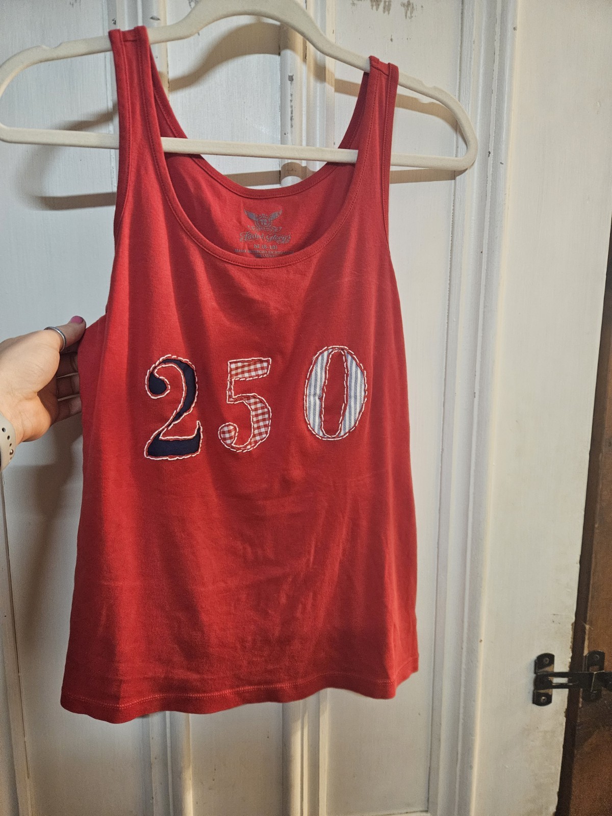 Faded Glory Women’s Red Cotton Knit Tank Top With Patchwork f250 That I Made!