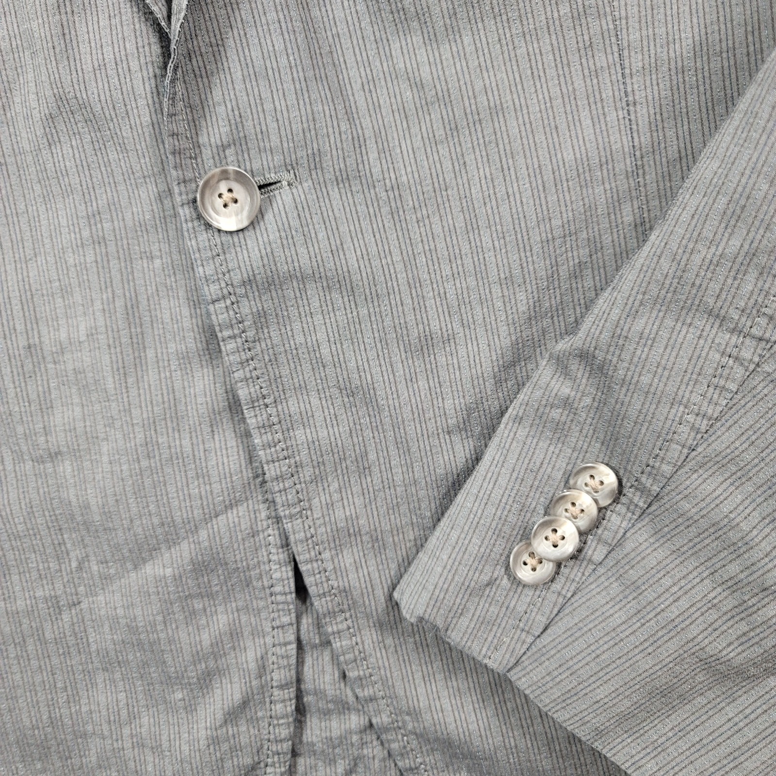 Kroon Lightweight Sport Coat Mens 42R 42 Grey Stripe Cotton Jagger