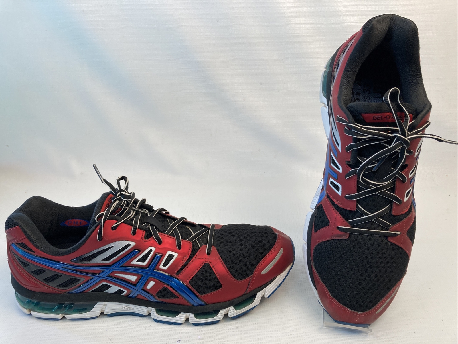 Asics Gel Cirrus33-2 Red Black Blue T314N Running Shoes Men 12.5 EUC HTF RARE