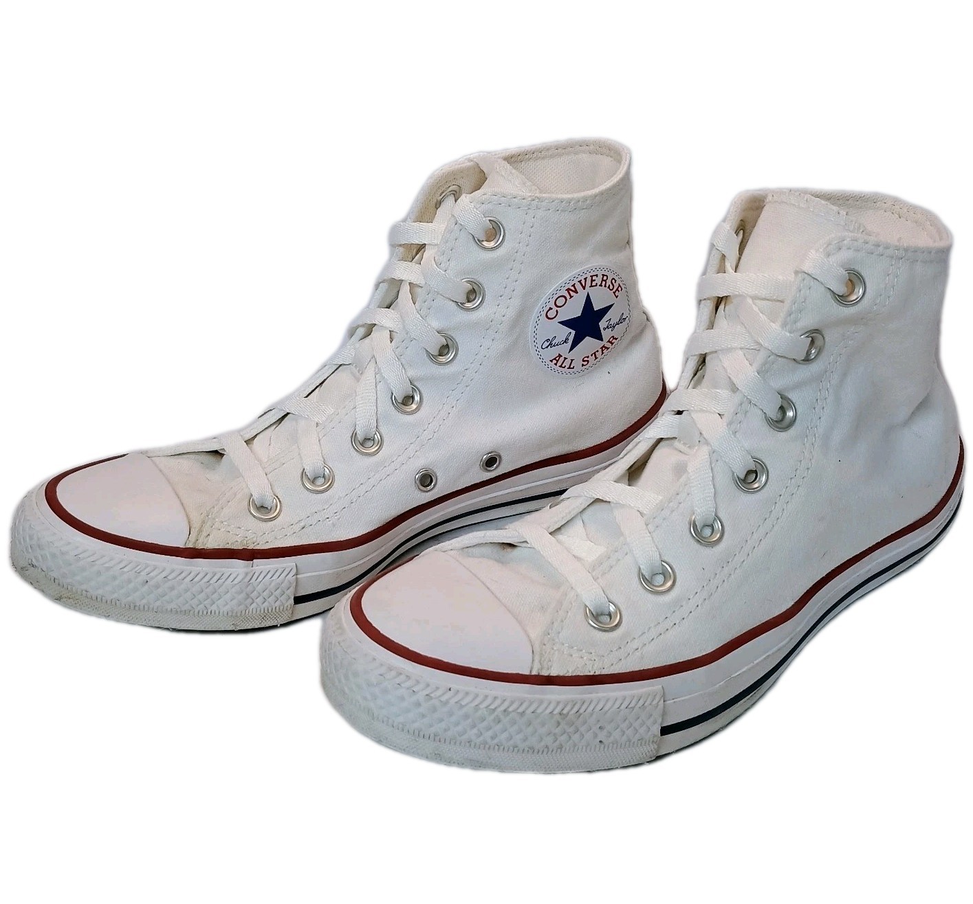 Converse All Star White Canvas Classic Hi Top Sneakers Men 5.5/Women 7 EXCELLENT