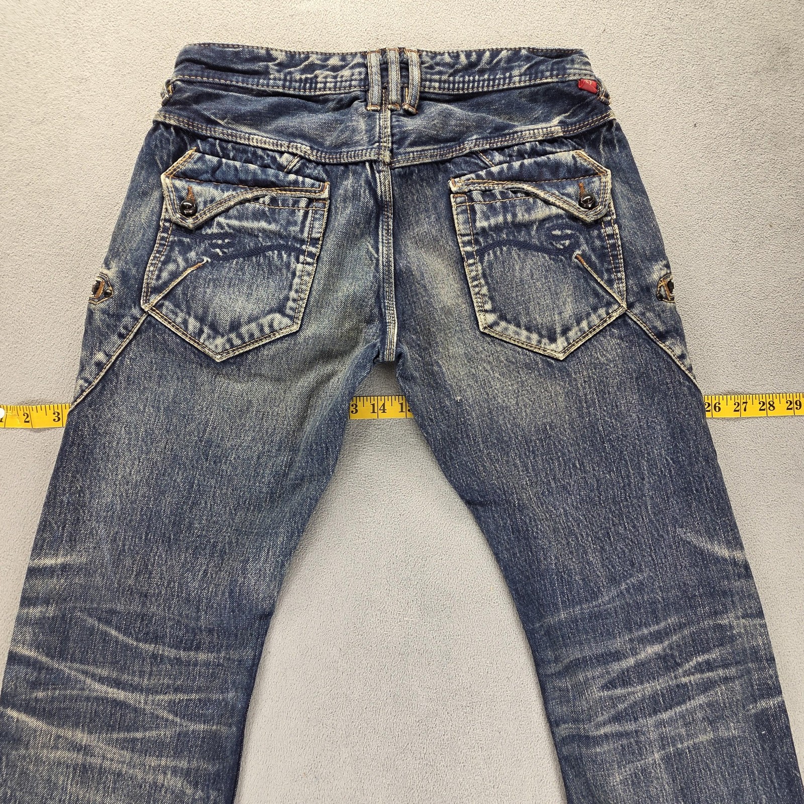 Japanese Selvedge Jeans Honeycomb Whiskers Stacking Fades Low Rise Fits 29×32