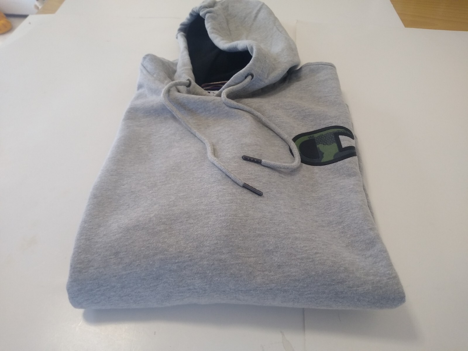 Champion powerblend graphic pullover hoodie mens XL oxford grey