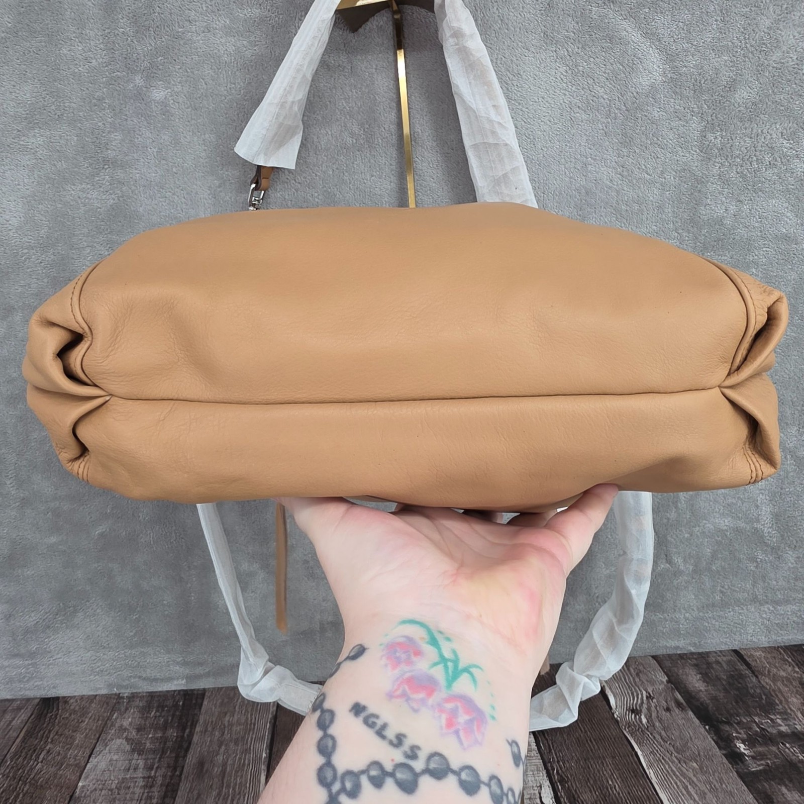 Aimee Kestenberg Zip Me Up Convertible Hobo Bag Brown Vachetta Leather Boho New