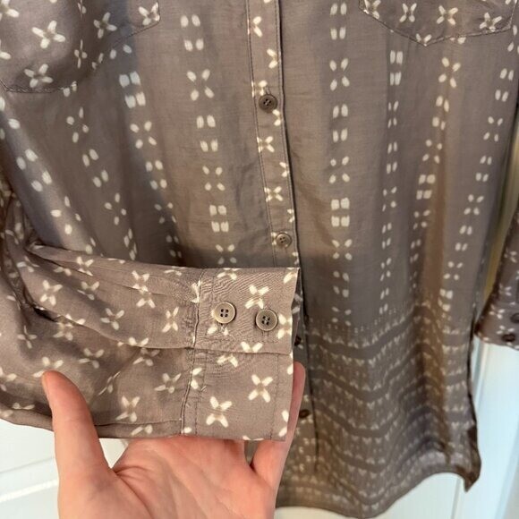 Athleta Ikat Kaftan Shirt Swimsuit Coverup Silk/Cotton Blend XS