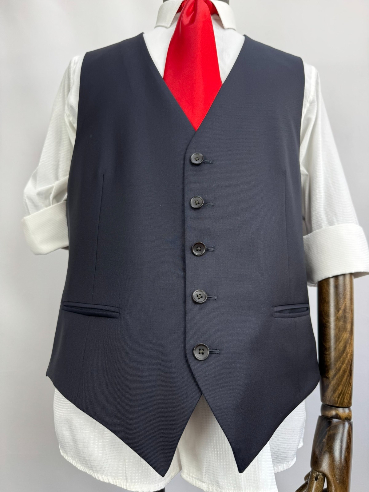 SuitSupply Ferrara Waistcoat Vest 100% Wool dark gray Single Breasted US 40R